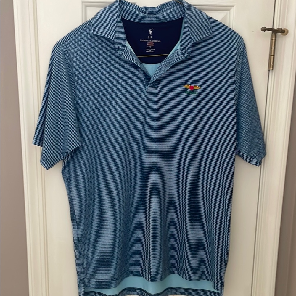 Fairway & Greene Blue Striped Polo Shirt